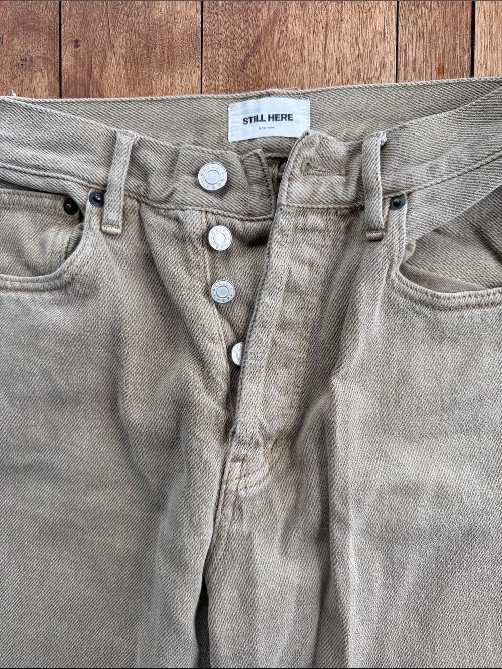 Women’s  Still Here Tan Button-Fly Jeans
